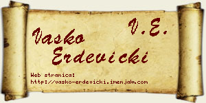 Vasko Erdevički vizit kartica